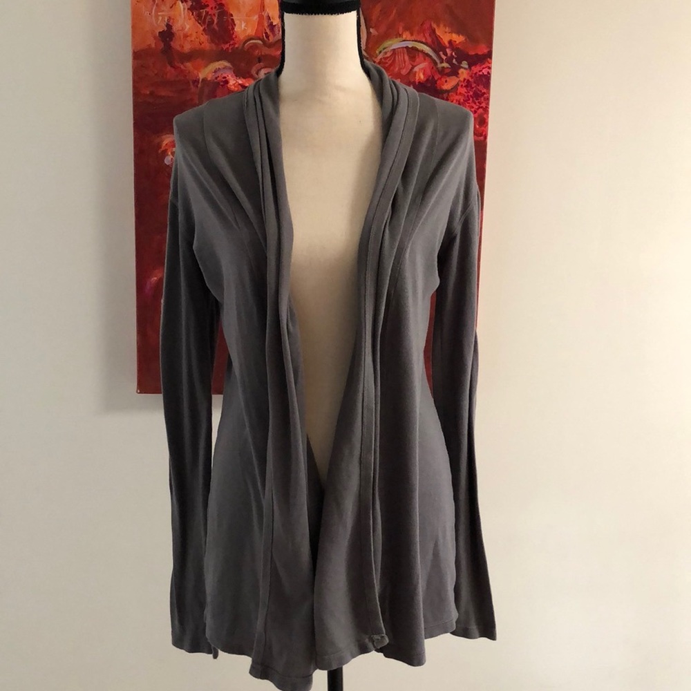 Crown Jewel open cardigan in grey
